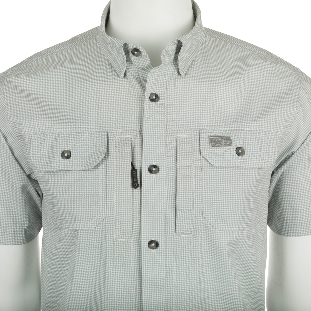 Frat Houndstooth Check Button Down Short Sleeve Shirt for Men - Stylish Casual & Party Wear - Perfect for College, Bar Nights & Summer Outings