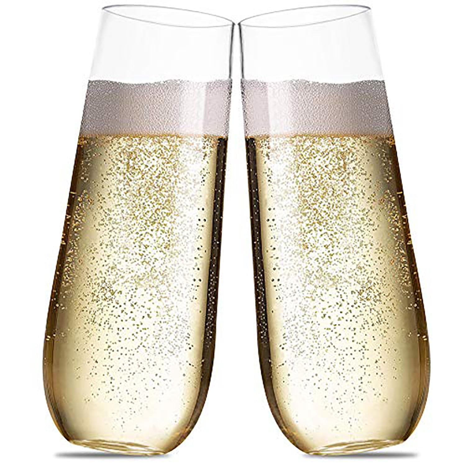 Lillian Tablesettings 9oz Stemless Plastic Wine Glasses - Shatterproof & Reusable for Elegant Parties, Weddings, Outdoor Events (60 Count) - Perfect for Cocktail Receptions, Picnics, and Poolside Gatherings