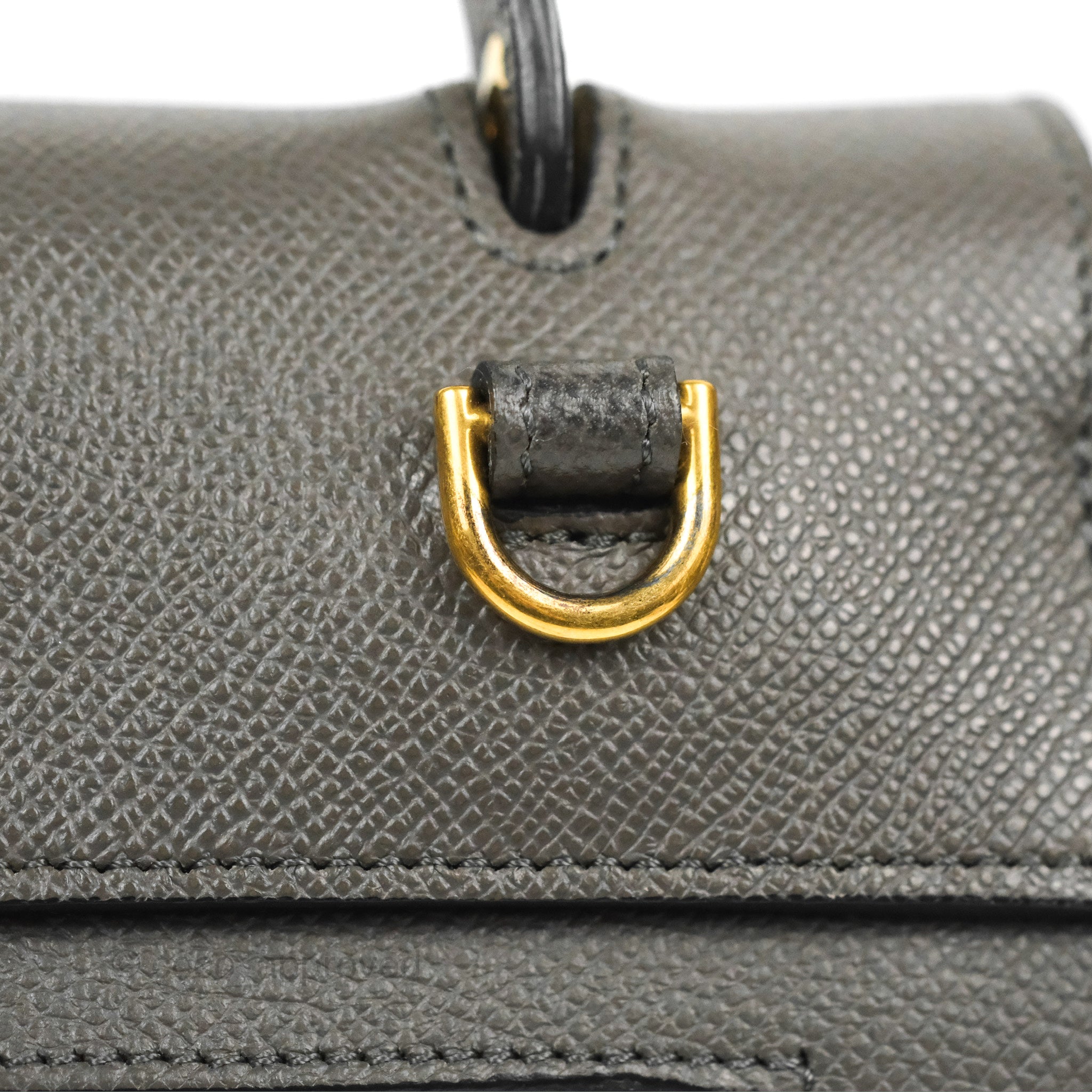Celine Micro Belt Bag in Grey Grained Calfskin with Gold Hardware - Luxury Crossbody Bag for Women, Perfect for Work, Travel & Everyday Use