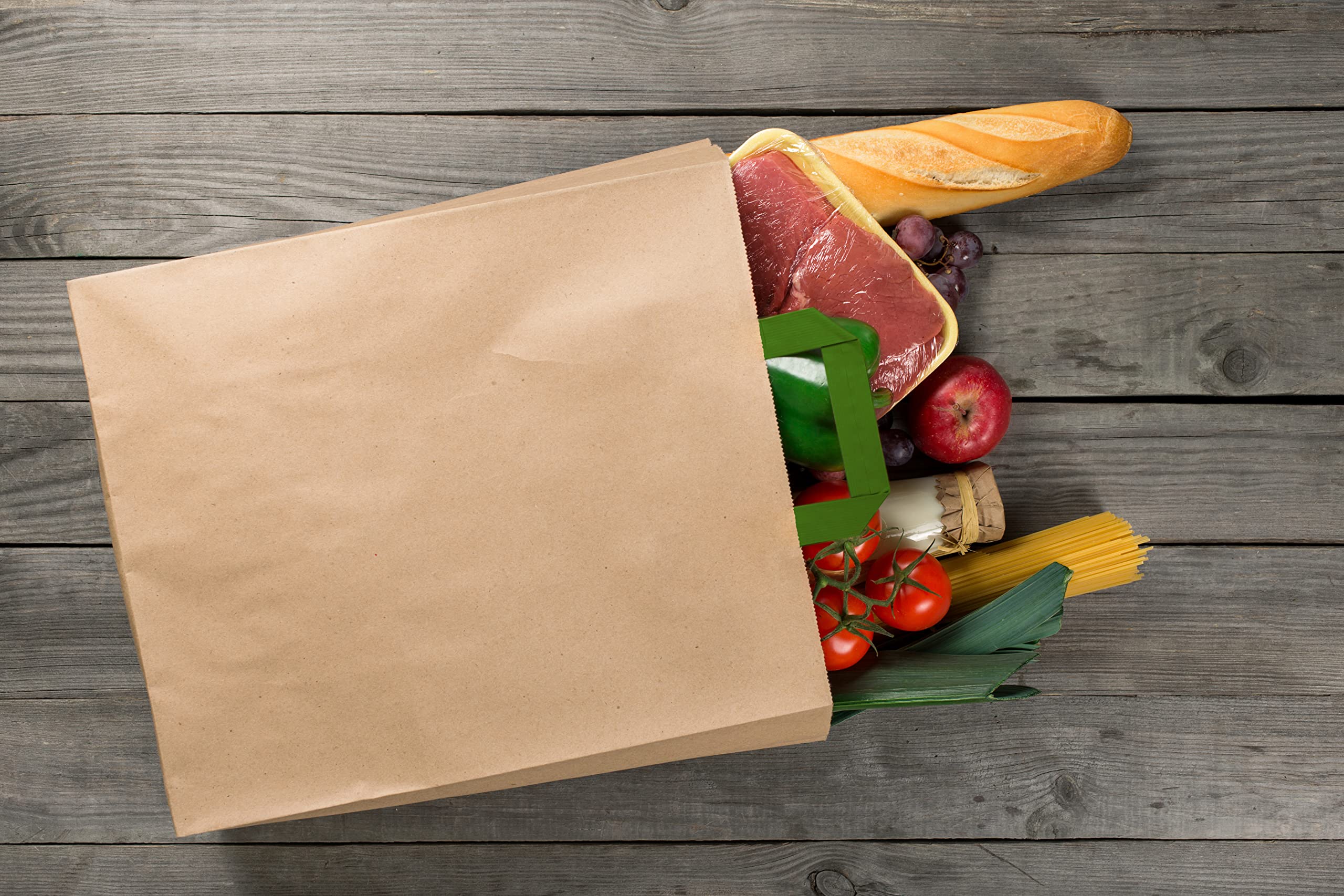 Eco-Friendly White Kraft Paper Gift Bags with Green Handles - 13