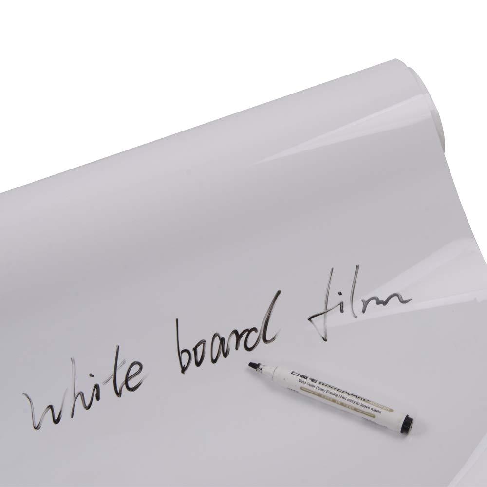 HOHOFILM 5ft x 33ft Self Adhesive Whiteboard Sticker Roll - Dry Erase Wall Sticker for Walls, Doors, Tables - Peel & Stick Whiteboard Surface for Office, Classroom, Home, Kitchen & DIY Projects