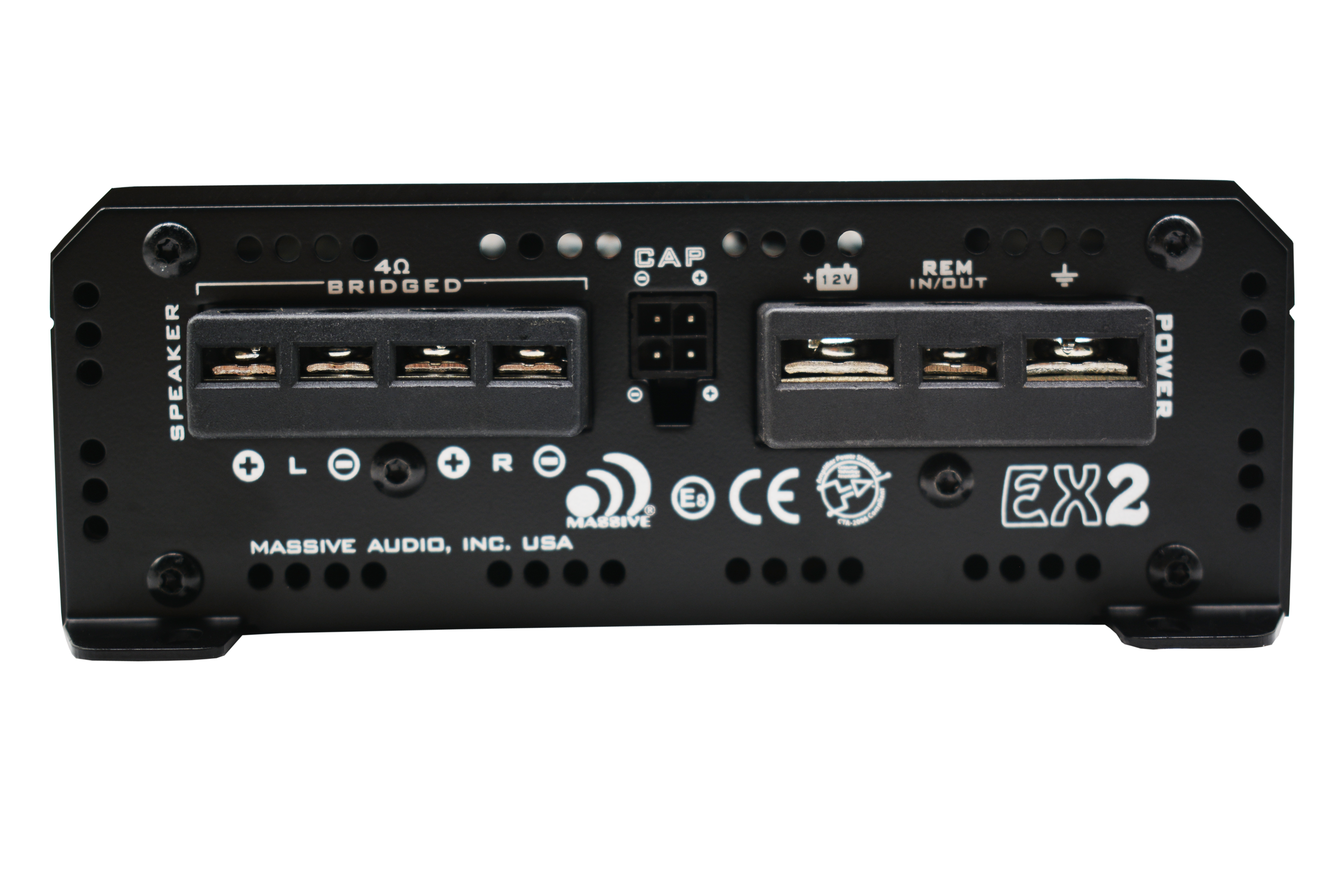 EX2 120 Watts RMS x 2 @ 4 Ohm 2 Channel Car Audio Amplifier - Powerful Stereo Amp for Car Audio System Upgrade