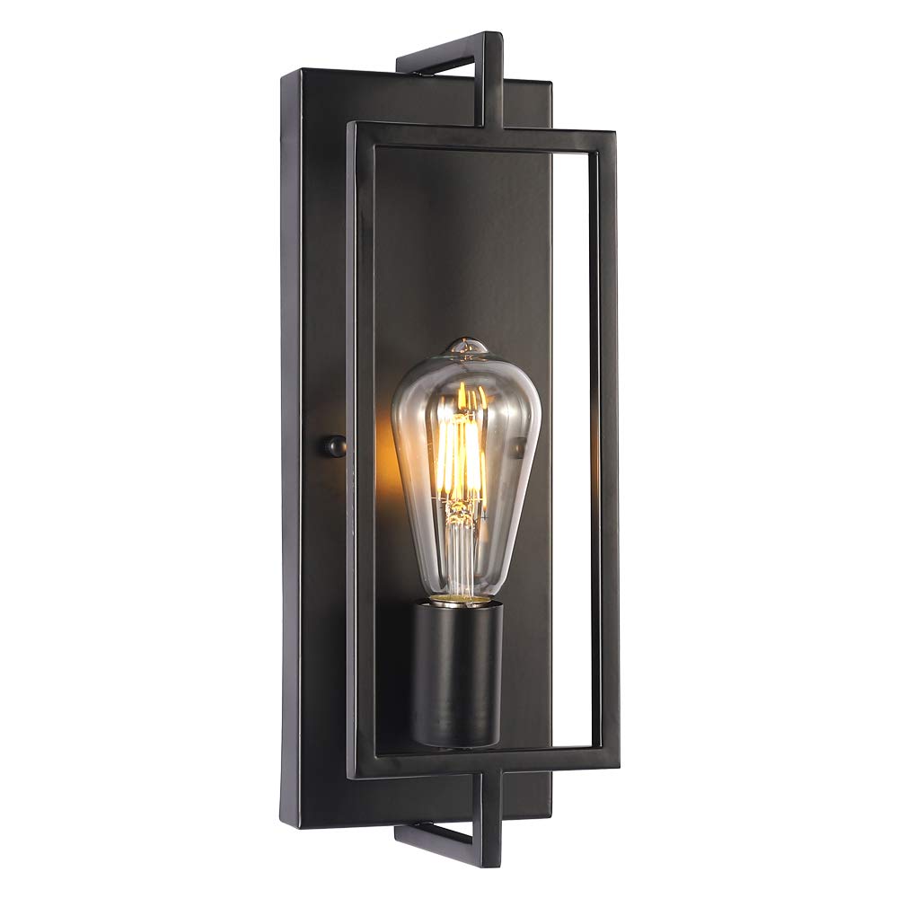 Modern Black Single Light Bathroom Vanity Fixture - Industrial Wall Sconce Lighting for Hallway, Bedroom & Kitchen - Perfect for Home Decor and Interior Lighting Upgrade