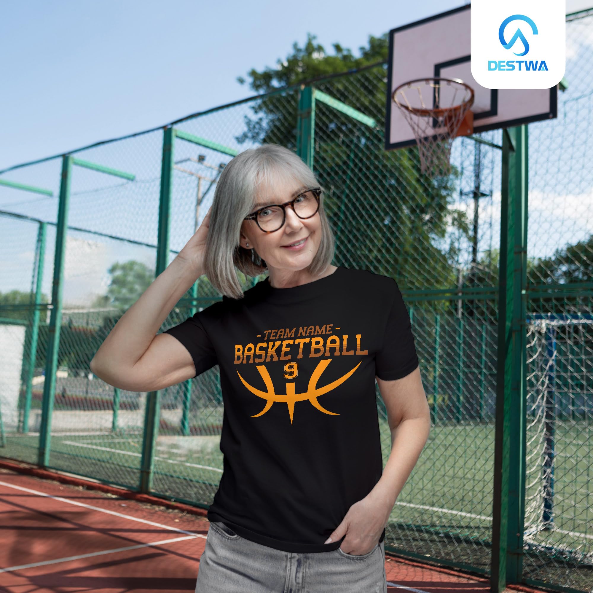 Custom Basketball Mom Shirts for Women - Personalized Team Name & Number Jersey - Perfect for Game Days, Team Events & Basketball Mom Gifts