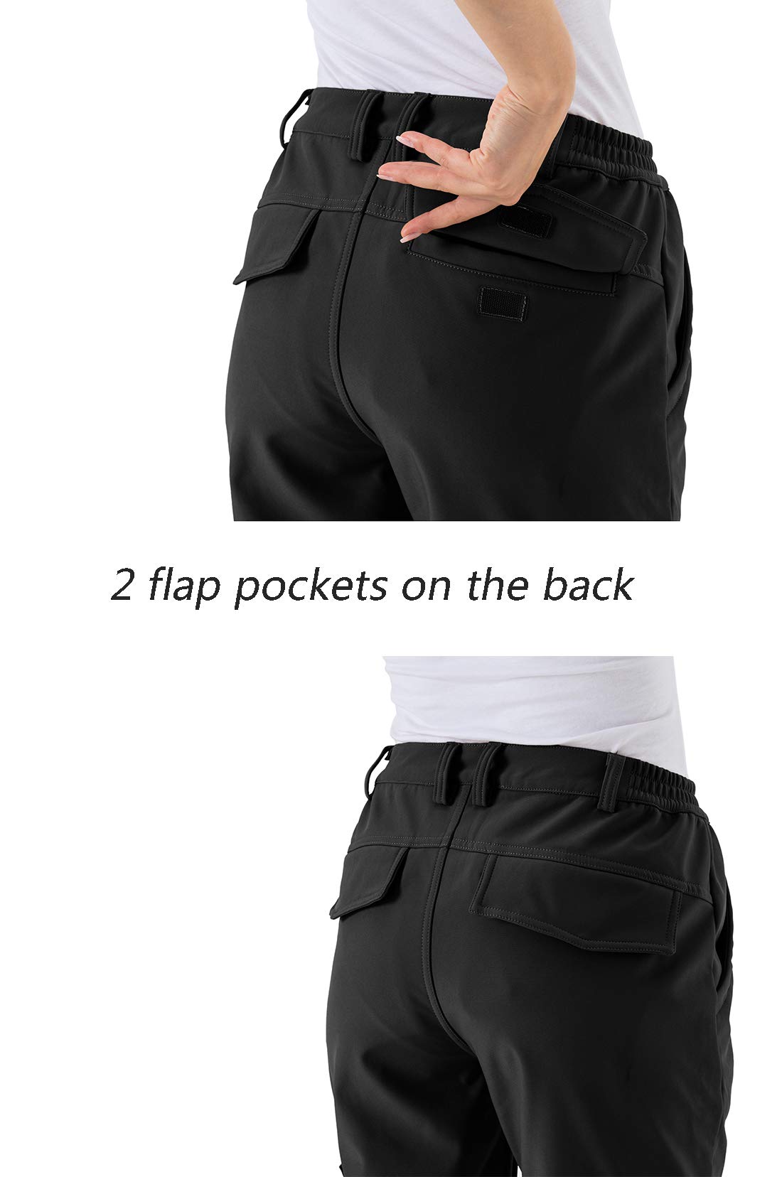 YSENTO Women's Fleece Ski Snow Pants - Waterproof Windproof Insulated Softshell Winter Pants for Skiing, Snowboarding, Hiking & Fishing | Cold Weather Outdoor Activities