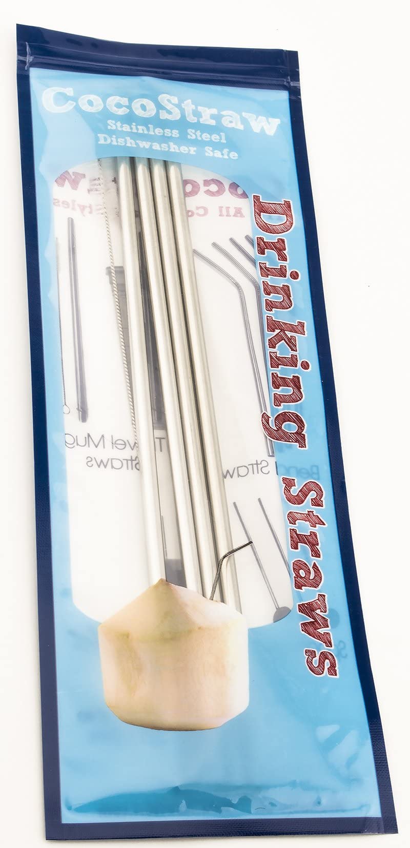 4 Pack Reusable Stainless Steel Drinking Straws for Yeti Tumbler & Rambler Cups - Eco-Friendly Metal Straws with Cleaning Brush - Perfect for 20oz Travel Mugs, Iced Coffee, Smoothies & Cold Drinks