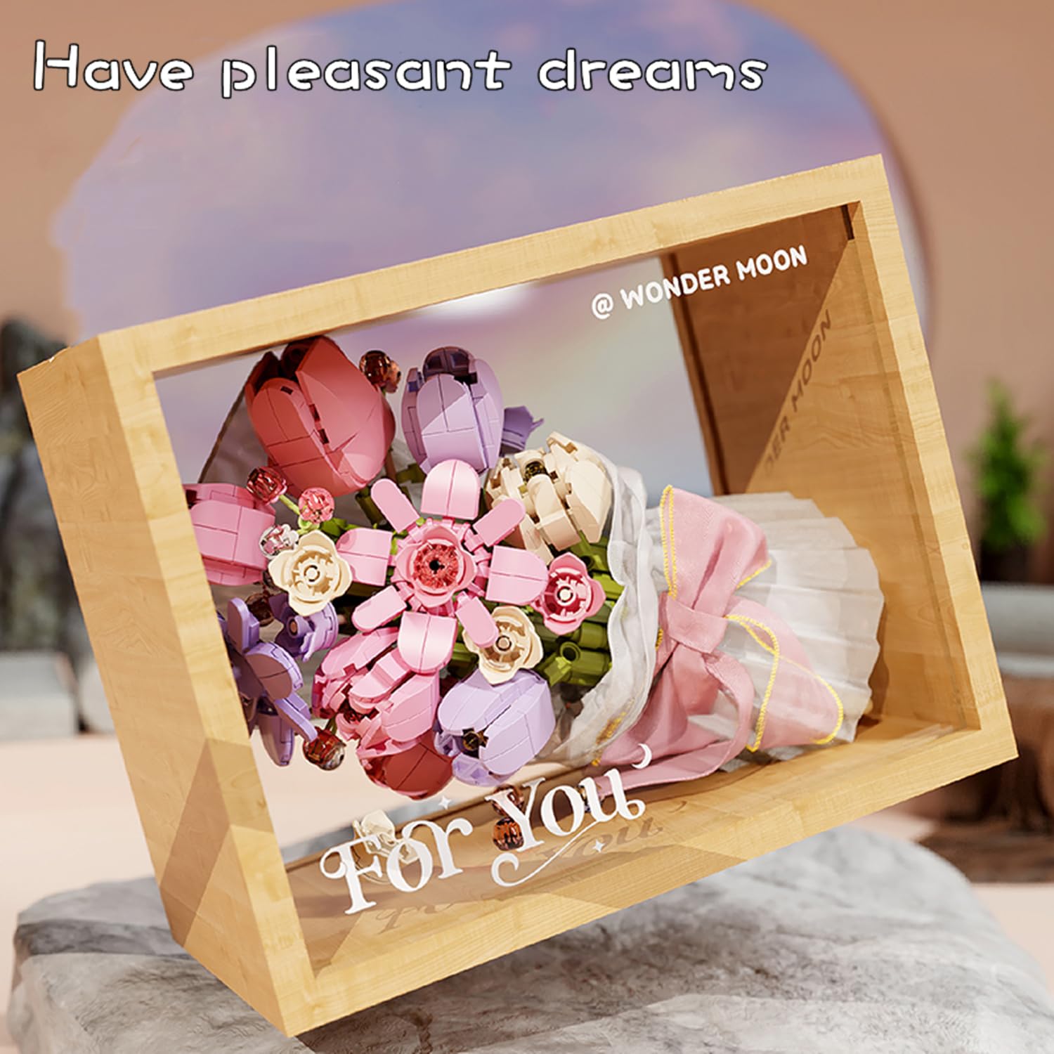 DIY Mini Bricks Flower Bouquet Building Set - Unique Home Decoration Artificial Flowers for Girls Ages 8-12 | Botanical Collection Gift Idea for Birthdays & Room Decor | Creative STEM Toy (Not Lego Compatible) 8042016