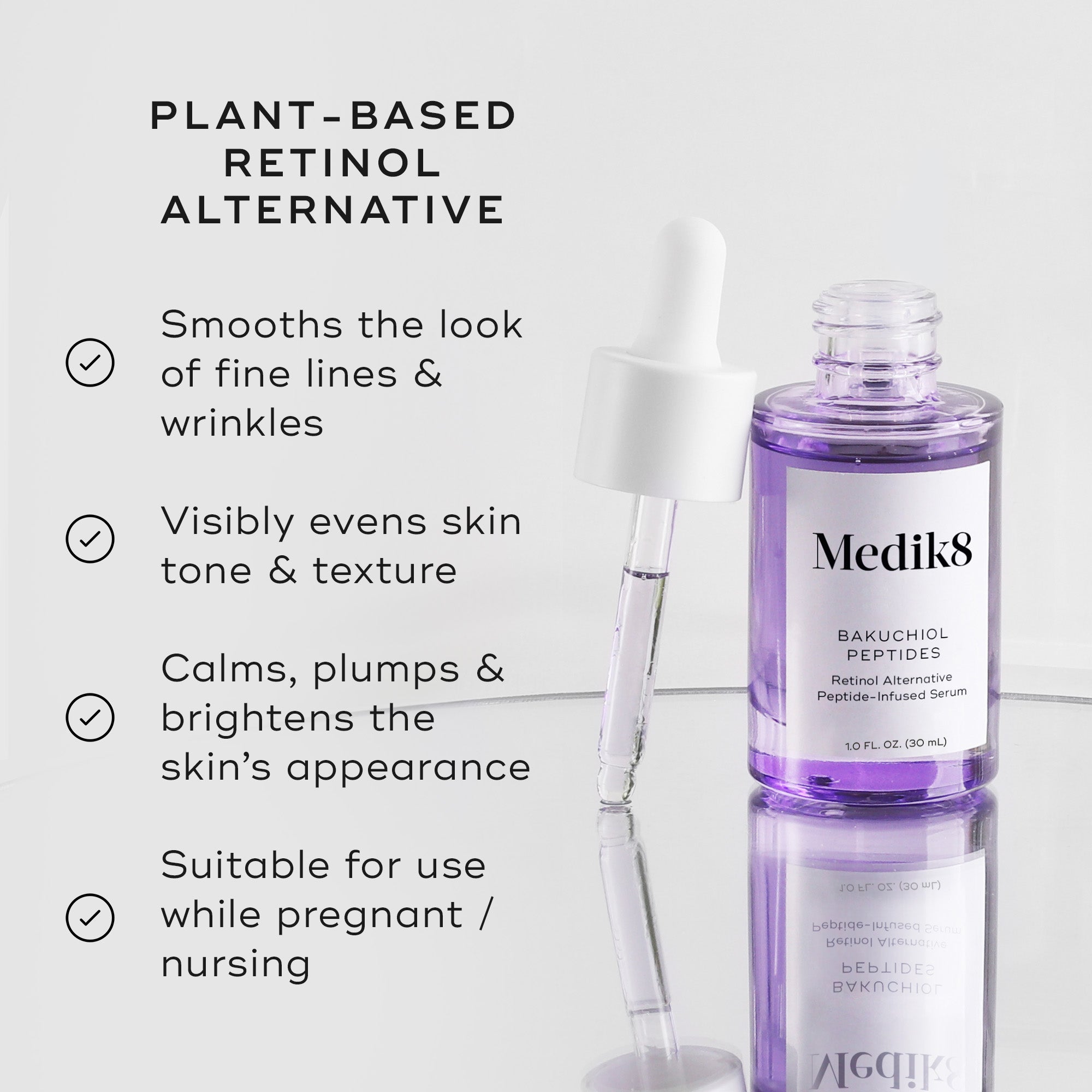 Bakuchiol Peptides Serum - Natural Anti-Aging & Wrinkle Treatment for Face - Vegan & Cruelty-Free Skincare - Perfect for Night Routine & Sensitive Skin Care