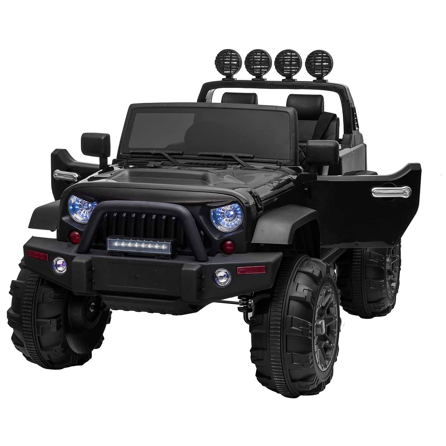 TOBBI 12V Kids Ride On Car Truck with Remote Control - 3 Speed Electric Toy Vehicle for Toddlers, Boys & Girls - Perfect for Indoor & Outdoor Play (Black)