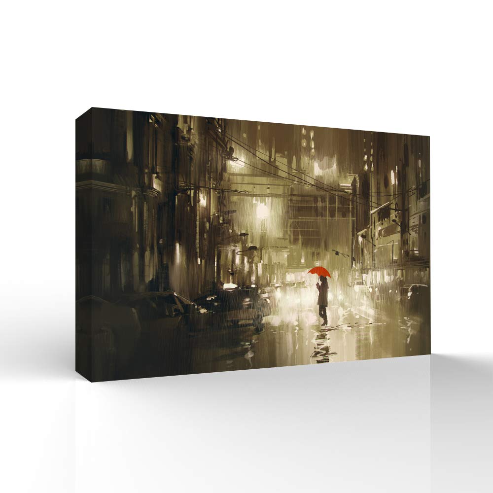 Wall26 Canvas Wall Art - Futuristic Cityscape Paintings for Modern Home Decor, 16x24 Inches Framed Canvas Prints, Perfect for Bedroom, Living Room, and Office Spaces