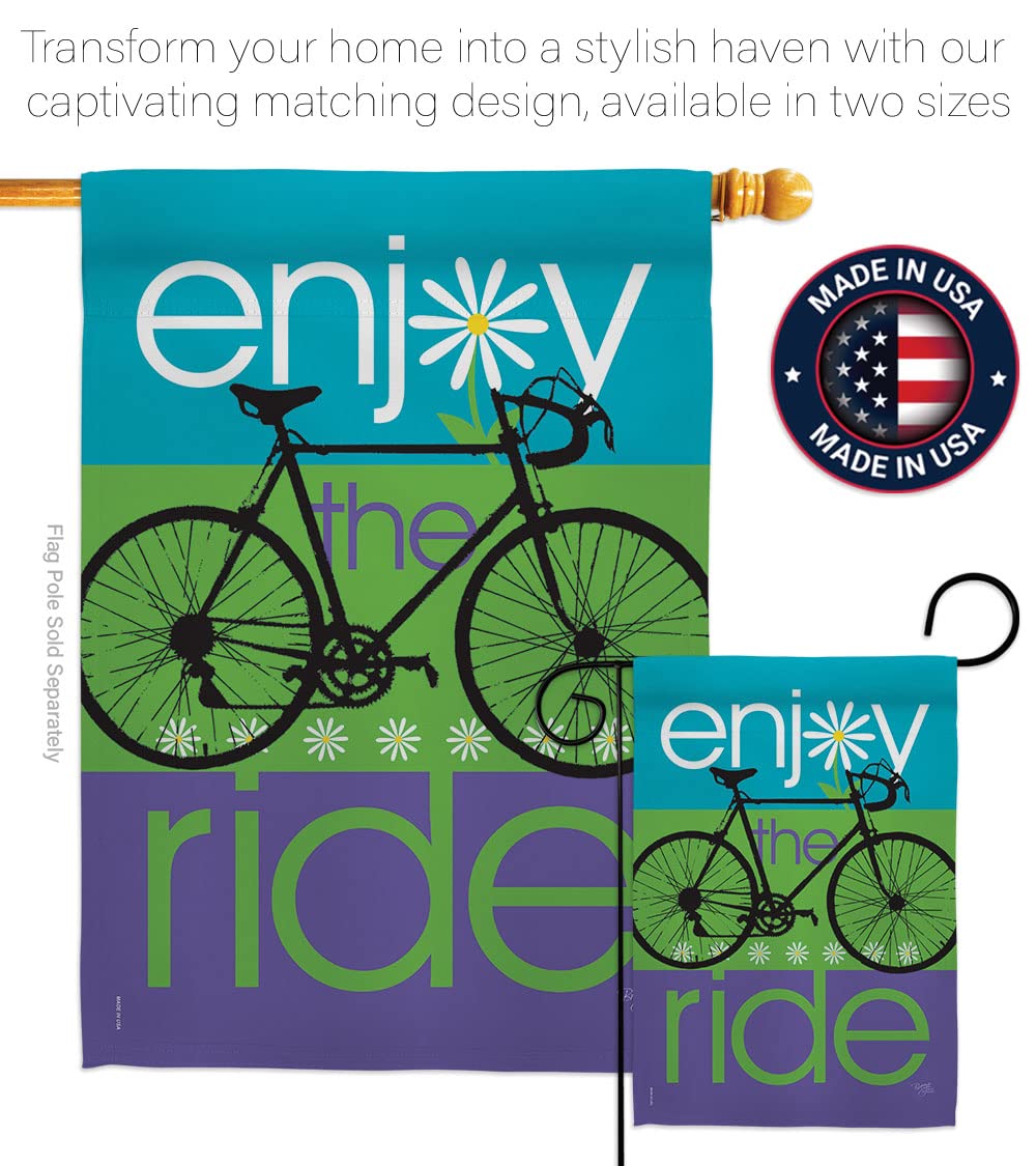 Breeze Decor Bike Ride House Flag 28x40 - Sports & Outdoor Decor