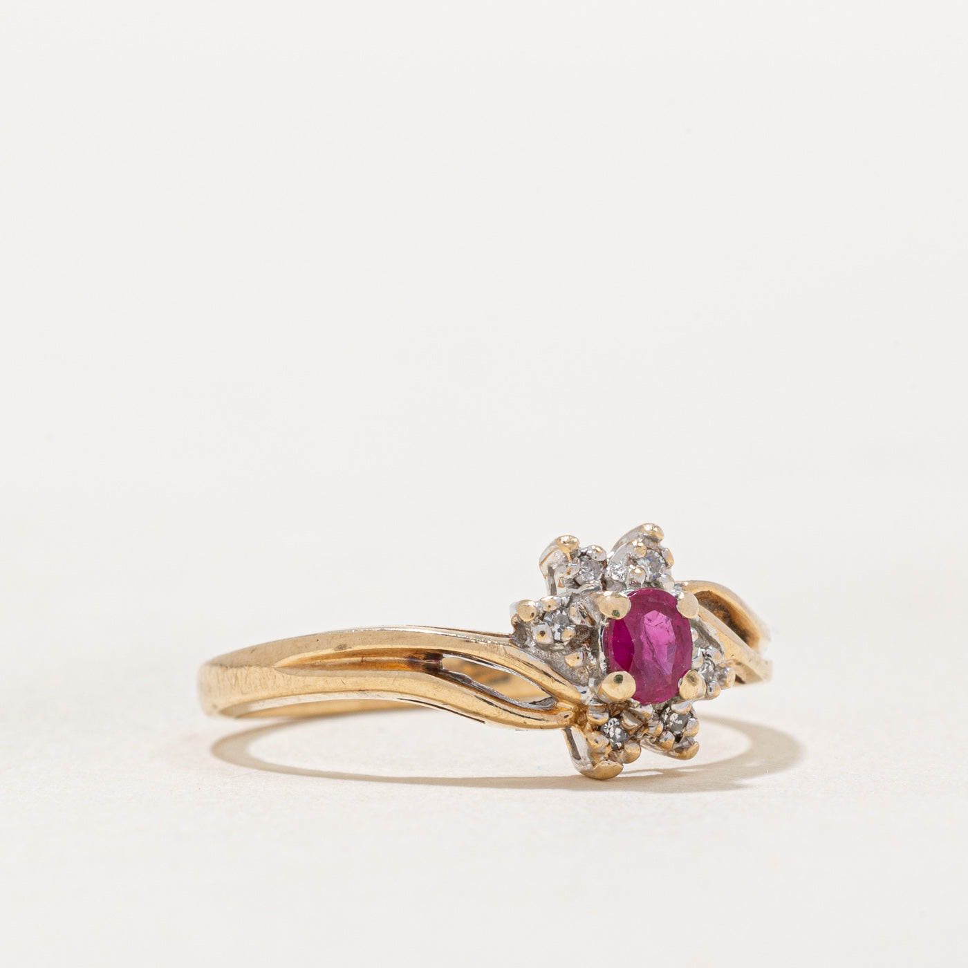 Exquisite 0.15ct Ruby & 0.03ct Diamond Ring - Size 6.5 | Elegant Engagement, Anniversary or Gift Jewelry for Women | Perfect for Valentine's Day, Birthday & Special Occasions