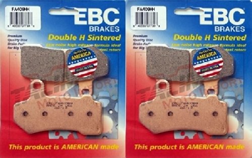EBC Sintered Double H Front Brake Pads (2 Sets) for 2008-2014 Harley Davidson FLHR Road King - FA409HH - High Performance Motorcycle Braking for Touring & Cruising