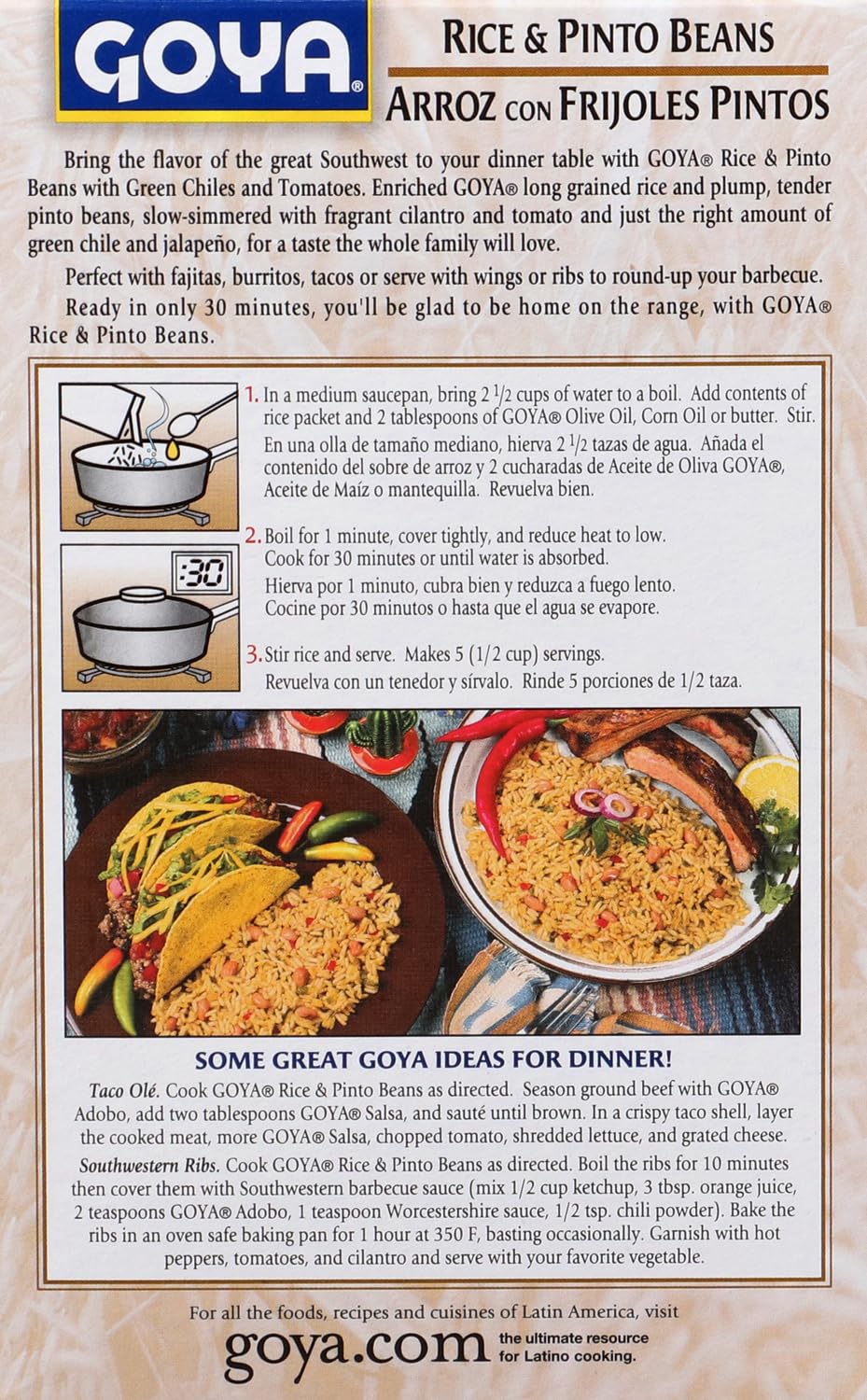 Goya Foods Rice and Pinto Beans, 8-Ounce (Pack of 24) - Authentic Latin American Cuisine for Home Cooking, Meal Prep & Quick Dinners