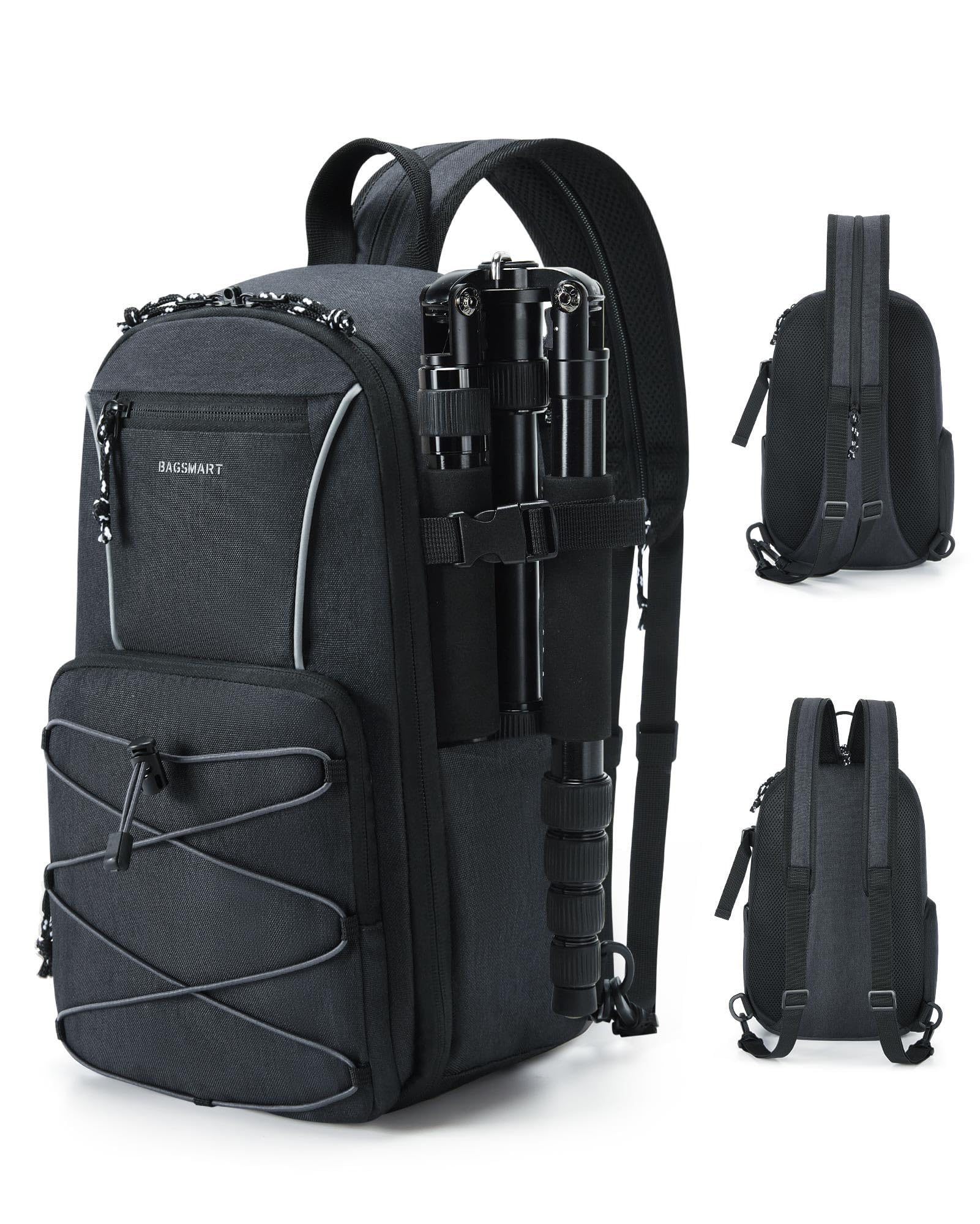 BAGSMART Compact Camera Sling Bag - Waterproof DSLR/SLR Shoulder Bag for Photographers with Tripod Holder & 11