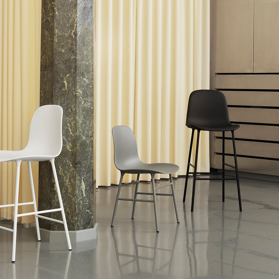 Modern Form Chair with Sturdy Metal Legs - Ergonomic Design for Home, Office & Dining Room Comfort
