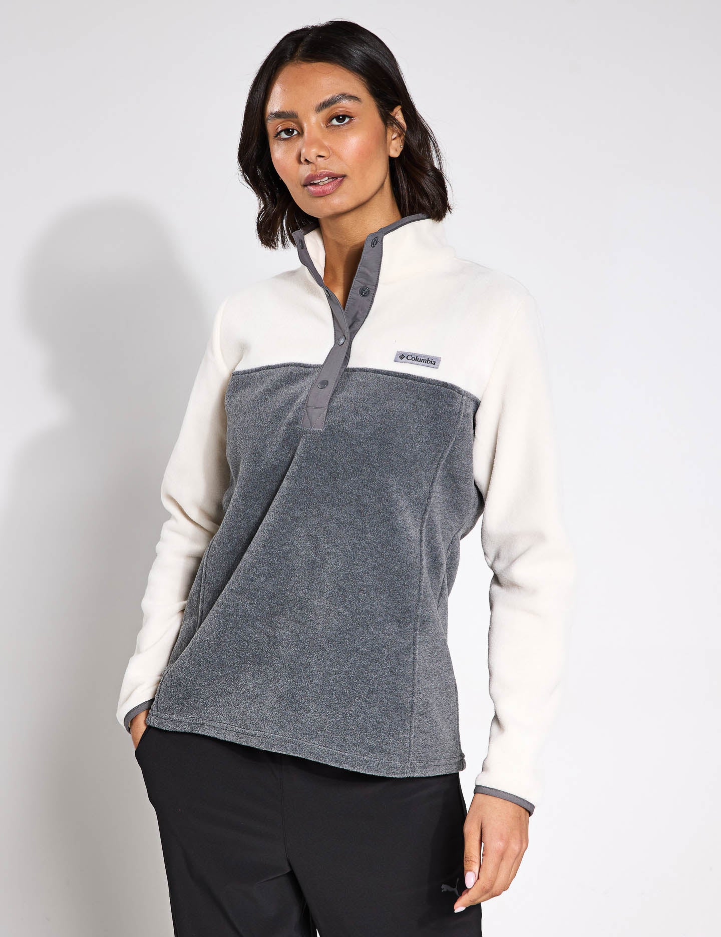 Benton Springs Half Snap Pullover - Soft Fleece Zip-Up Sweatshirt for Men & Women | City Grey Heather/Chalk | Cozy Casual Wear for Outdoors & Lounge