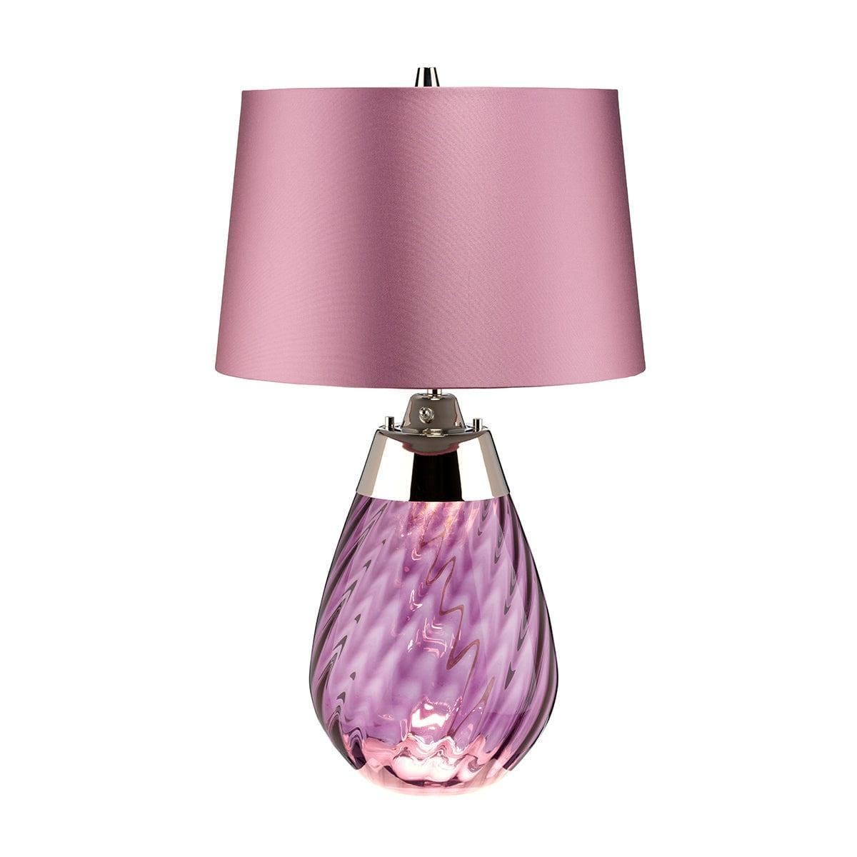 Elstead Lighting Lena 2-Light Small Plum Glass Table Lamp - Perfect for Bedroom Nightstand, Living Room End Table & Office Desk Decor