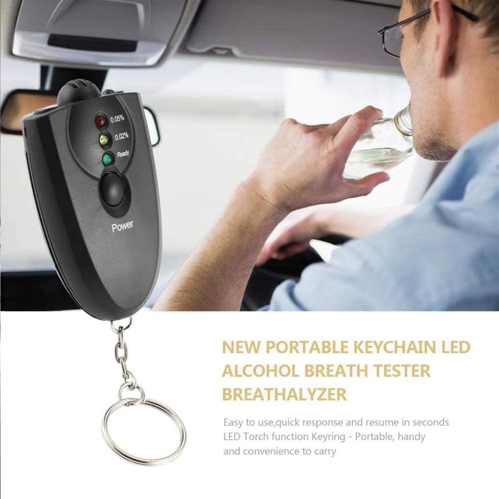 Professional Breath Alcohol Tester - High Accuracy Portable Breathalyzer for Personal & Workplace Use | Car Alcohol Detector, Reliable BAC Measurement | Perfect for Road Safety, Party Monitoring & Workplace Compliance