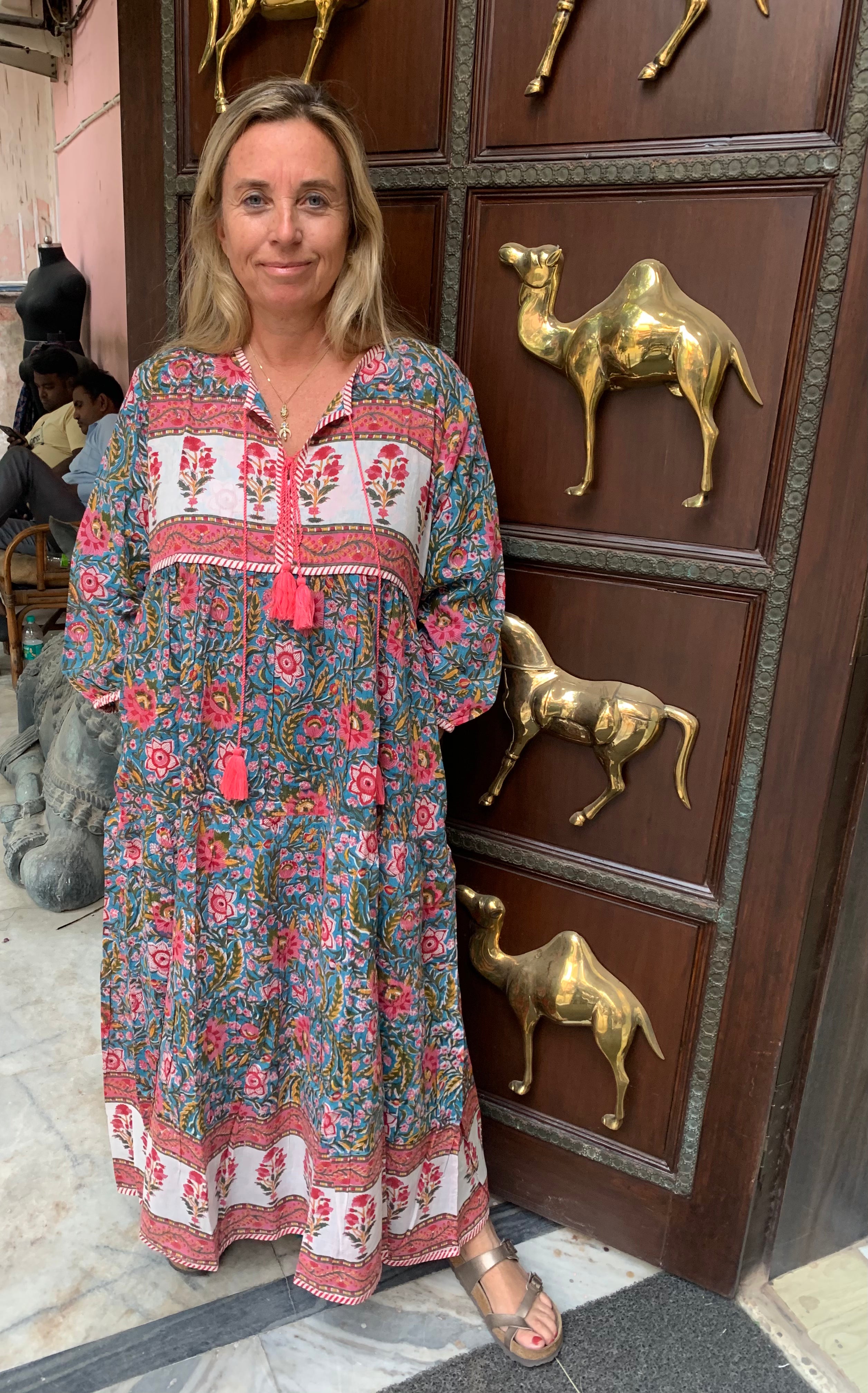 Boho Floral Print Maxi Dress for Women - Banjara Style Summer Beach Dress for Vacation, Music Festivals, and Casual Outings