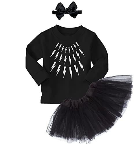 Lightning Bolts - Long Sleeve Black T-shirt / Black Tutu