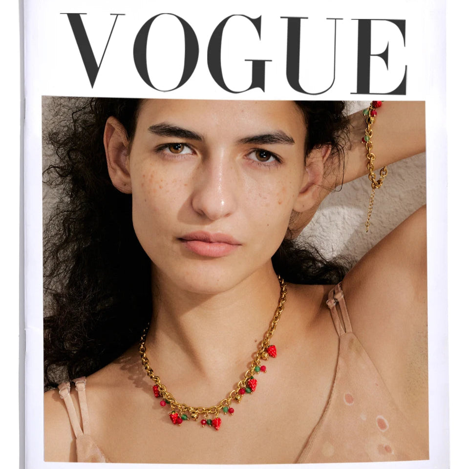 Trendy Y2K Strawberry Charm Necklace for Women | YN5151 | Perfect for Casual Wear, Parties & Gifts