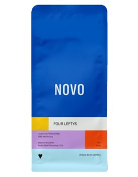 Novo Coffee 'Four Leftys' Medium Roast Shade-Grown Whole Bean Coffee - 12oz Bag | Premium Organic Coffee Beans for Home Brewing, Office & Gifts