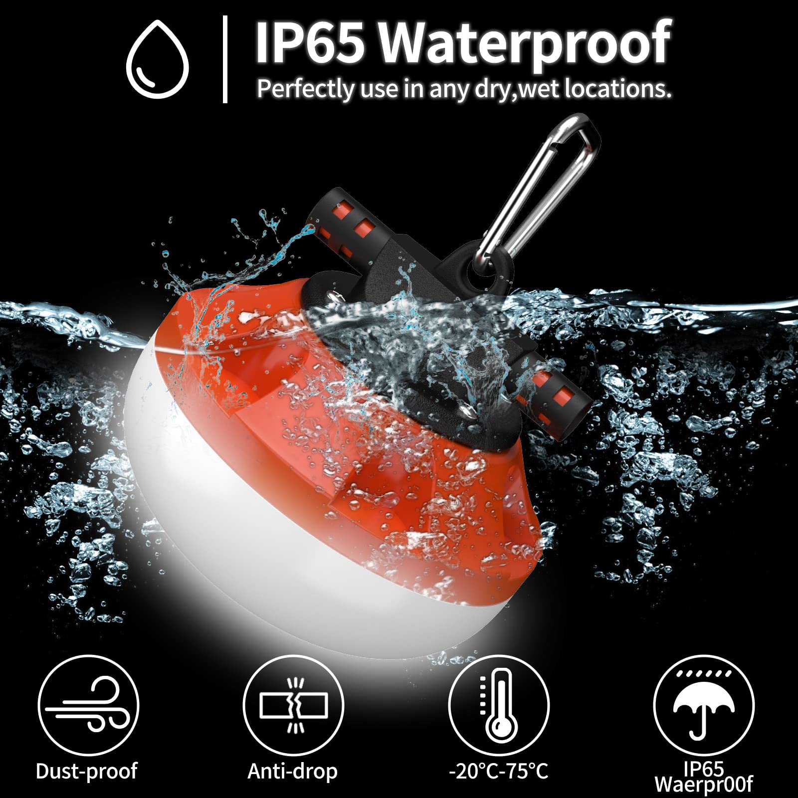50FT LED Construction String Lights - 50W 5000LM Super Bright Outdoor Work Lights with 5 Medium Base Sockets & Hook - IP65 Waterproof Shatterproof for Job Site, Warehouse, Underground - Perfect for Construction Areas, Backyard Parties, and Emergency Lighting