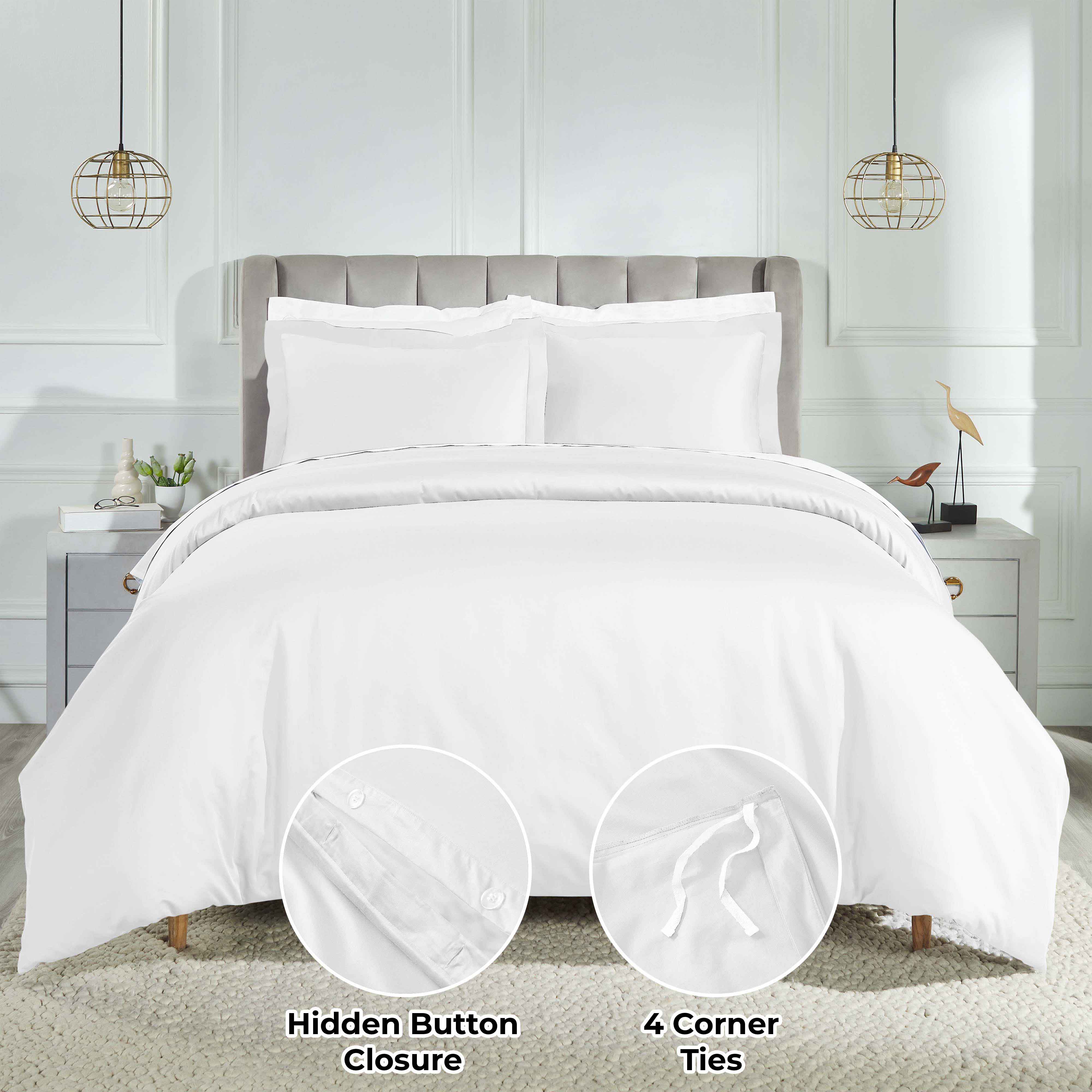 Luxury 850 Thread Count 100% Cotton Duvet Cover Set - King Size, Soft & Breathable Bedding for Hotel-Like Comfort - Perfect for Master Bedrooms, Guest Rooms & Airbnb Stays