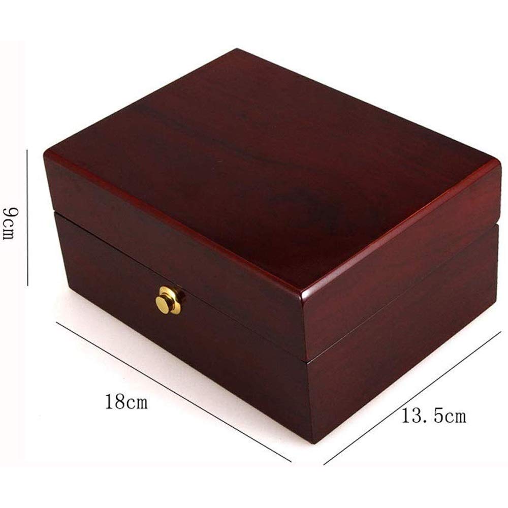 Solid Wood Jewelry Organizer Box for Women - Large Capacity Makeup & Jewelry Storage with Drawers, Necklace Hooks & Watch Compartment | Perfect for Dresser, Vanity & Travel Accessory Organization