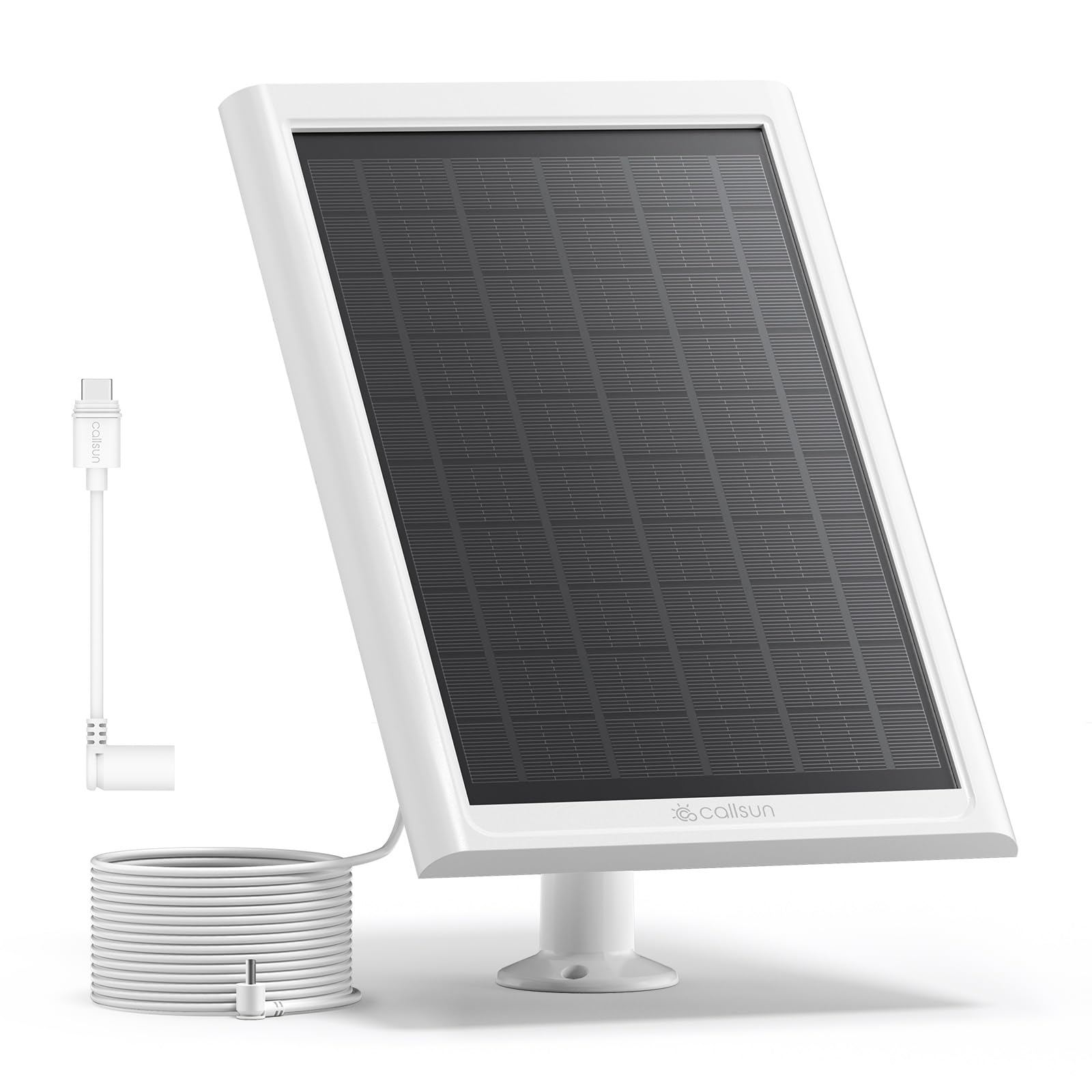 6W Solar Panel for Ring Camera - Waterproof IP68 with 13FT Cable, USB-C & DC3.5mm Ports - Compatible with Ring Stick Up Cam Battery/Pro & Spotlight Cam Battery/Plus/Pro (White) - Perfect for Outdoor Security & Continuous Power Supply