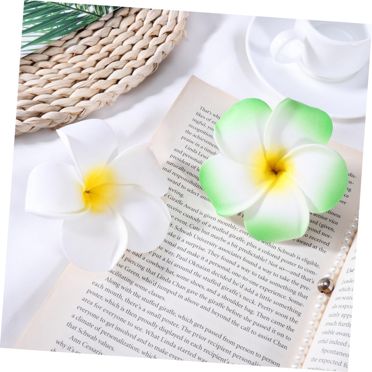 12pcs Floral Hair Clips for Women - Hawaiian Flower Hair Accessories for Parties, Weddings & Beach Vacations - Stylish Hairpins for Boho, Summer & Tropical Outfits