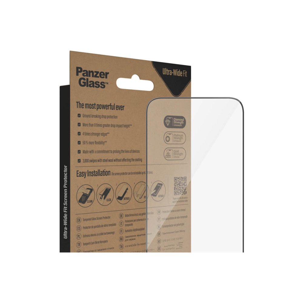 PanzerGlass UltraWide Fit with Aligner Tempered Glass Screen Protector for iPhone 14 Pro Max - Anti-Scratch, Bubble-Free, HD Clarity - Perfect for Work, Travel & Outdoor Activities
