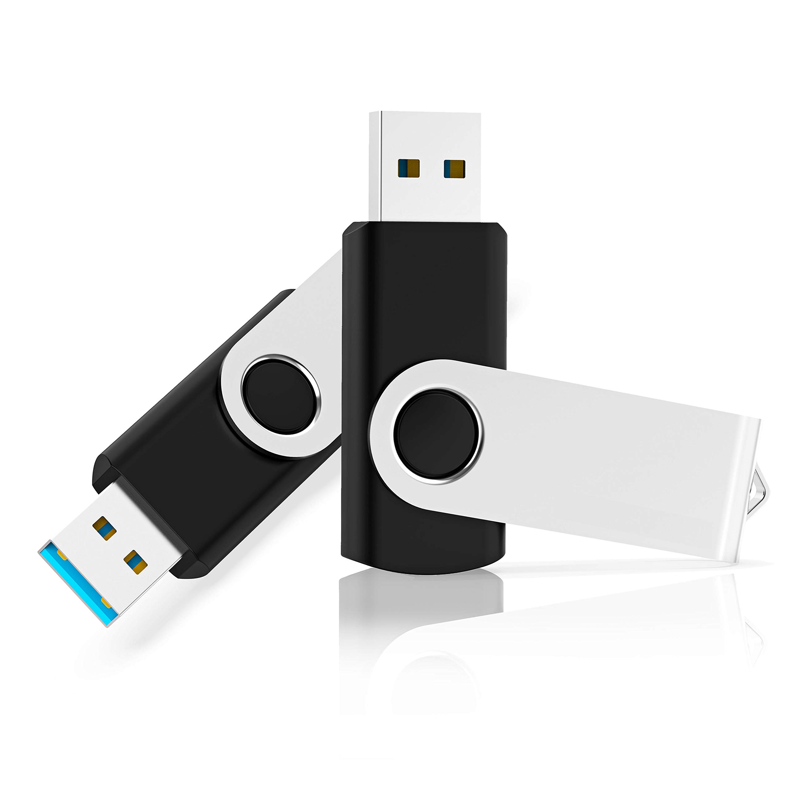 KOOTION 100 Pack 8GB USB 2.0 Flash Drive Bulk - Swivel Thumb Drive Memory Stick for Data Storage, File Transfer, School, Office, Business (Black, 100 Pcs No Logo) - Perfect for Bulk Orders, Promotions & Corporate Gifts