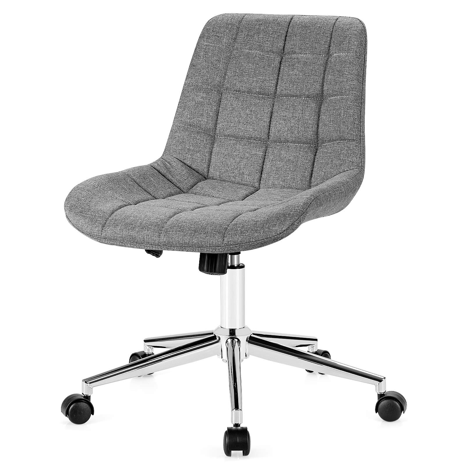 POWERSTONE Armless Office Chair - Ergonomic Mid Back Task Chair with Adjustable Height & Swivel Wheels | Perfect for Home Office, Computer Desk & Workspace