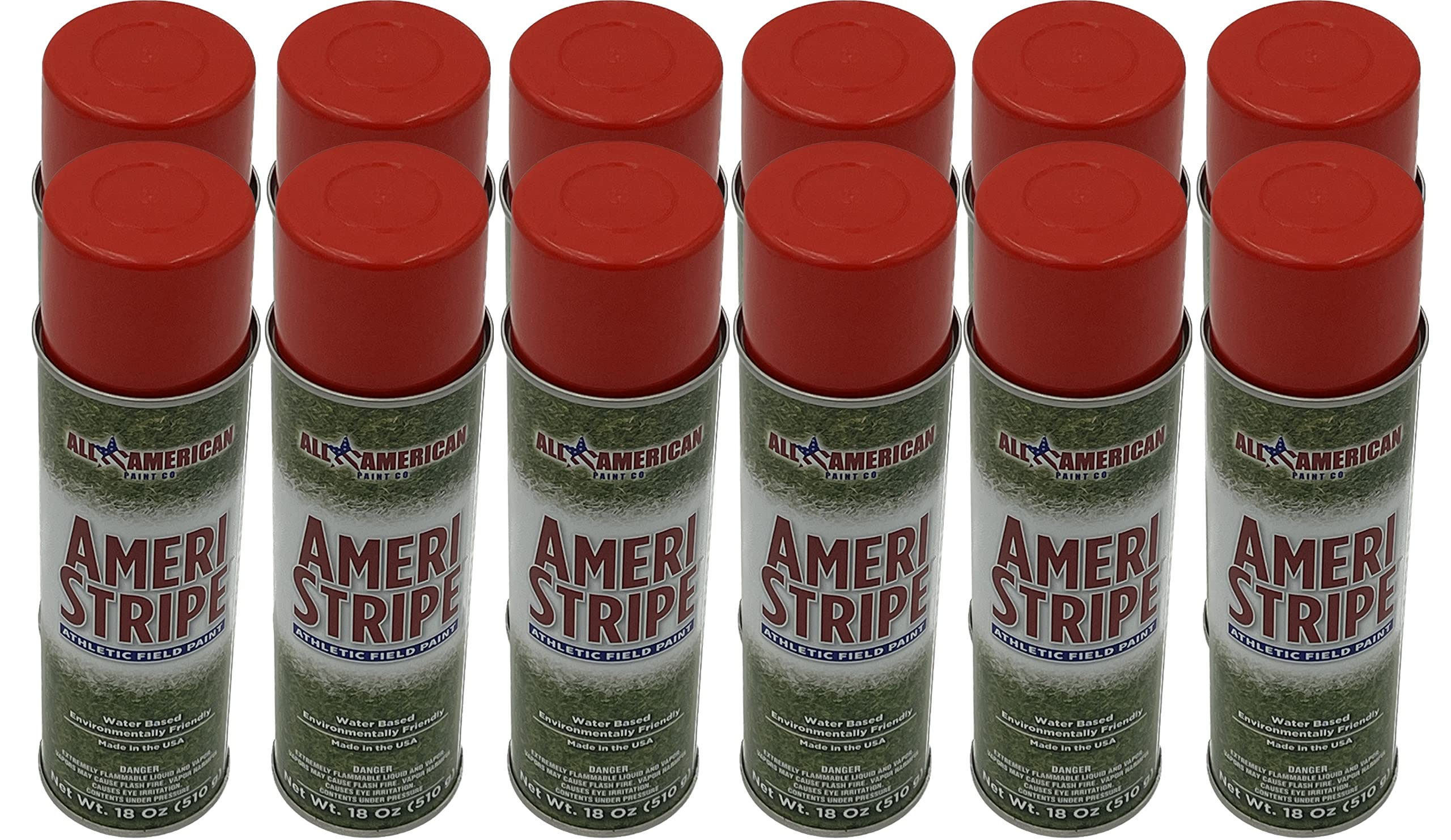 Premium Red Athletic Field Paint - 1 Case (12 Cans) 18 oz Each - Durable Sports Field Marking Paint for Football, Soccer, Baseball, and Track - Ideal for Schools, Parks & Professional Stadiums