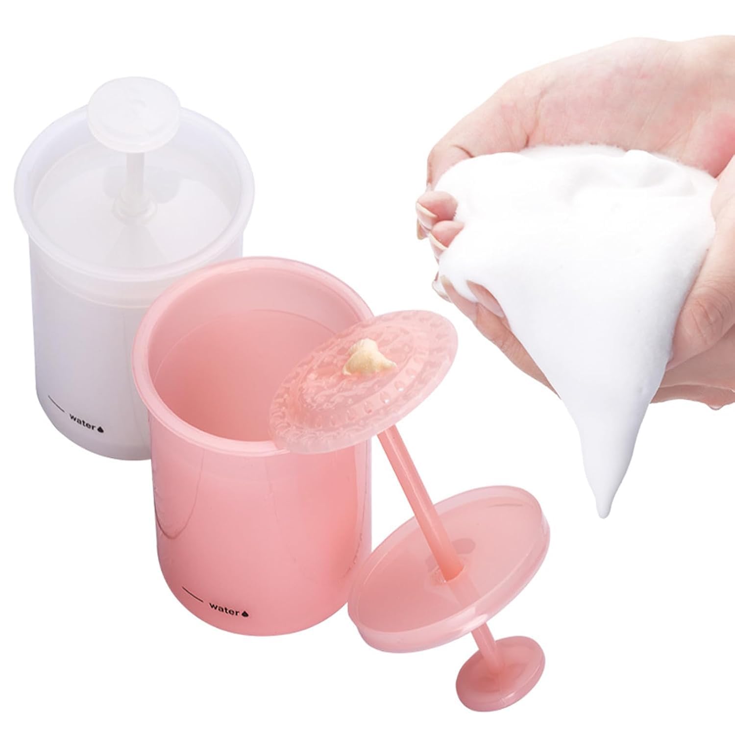 2 PCS Face Foam Maker - Rich Cream Foamer & Deep Cleansing Tool for Facial Skin Care | Creates Luxurious Lather for Gentle Washing | Perfect for Daily Skincare Routine & Spa Treatments (Pink)