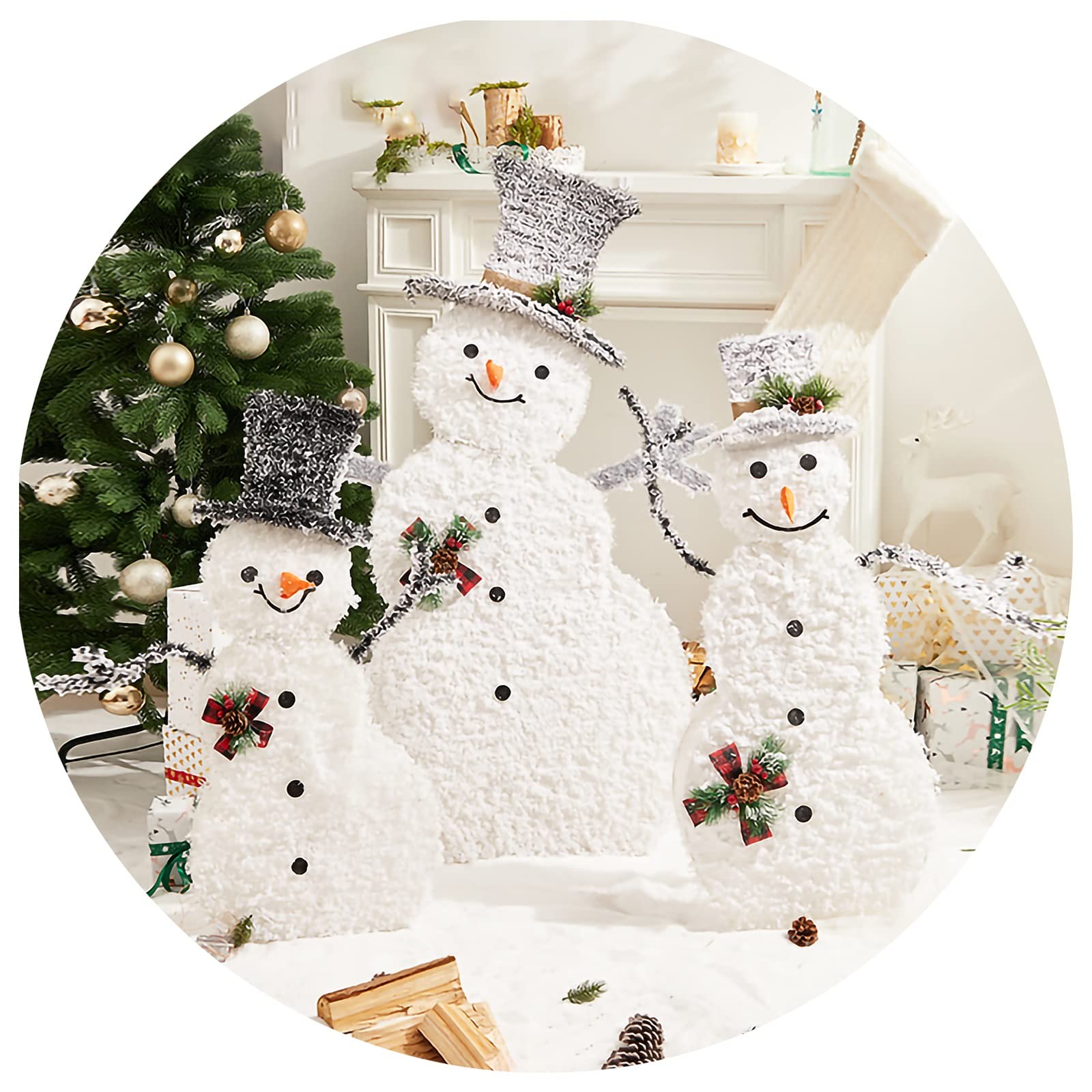 Snowman LED Lighted Decorations for Indoor & Outdoor - Christmas Porch, Garden, Yard, Shopping Malls & Shop Window Decor - Cute Holiday Lighting for Home & Commercial Use - Perfect Christmas Gift Idea