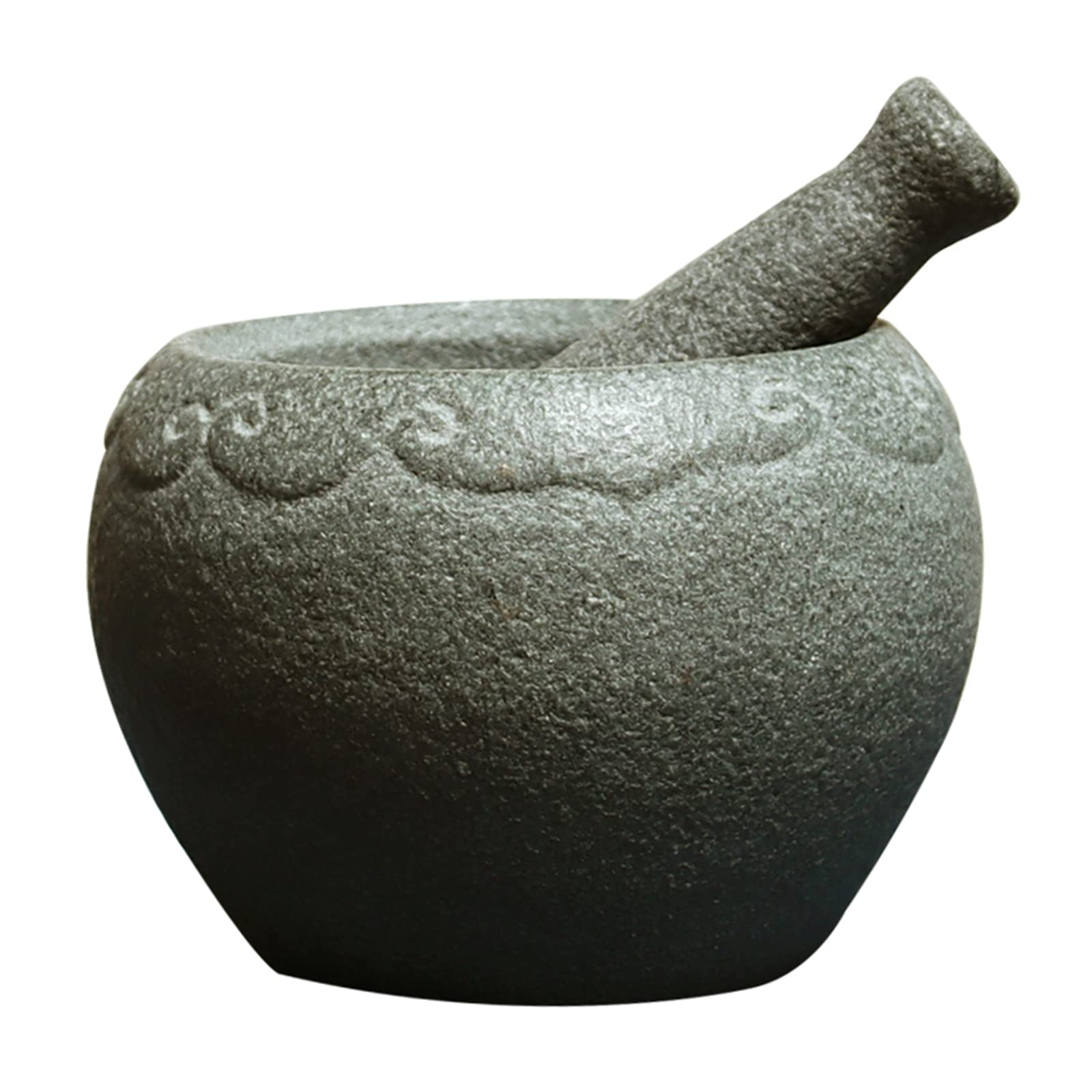 QINTH 3.7 Inch Natural Stone Mortar and Pestle Set - Heavy Duty Avocado Masher & Grinder for Spices, Herbs, Seasonings, Guacamole, Pesto - Perfect Kitchen Tool for Mexican Cooking, Thai Curry Paste & Homemade Spice Blends