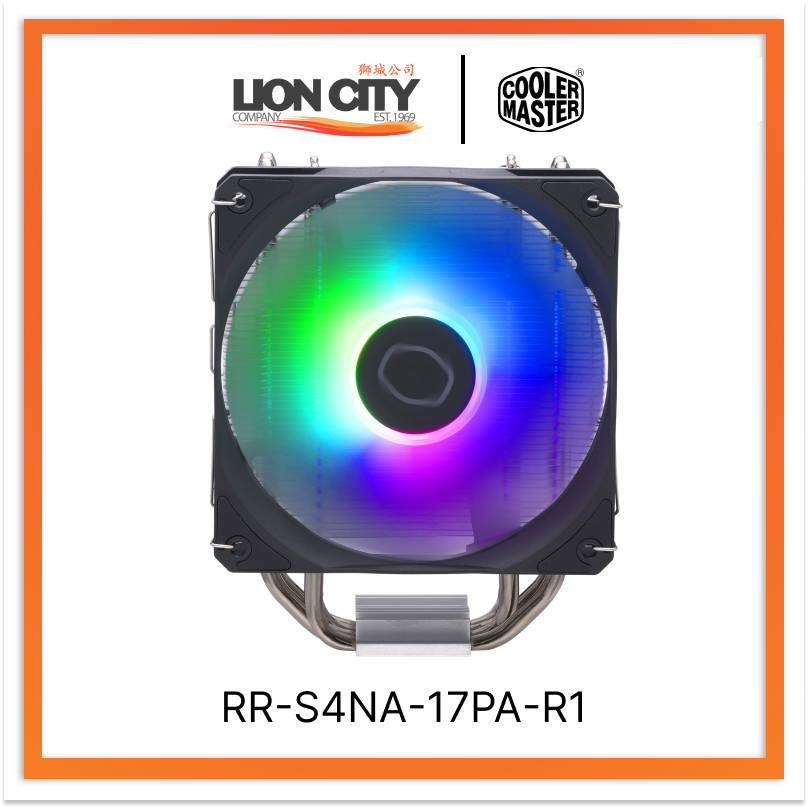 Cooler Master Hyper 212 Spectrum V3 ARGB CPU Air Cooler - 120mm PWM Fan, 4 Heat Pipes, Intel/AMD Compatible (RR-S4NA-17PA-R1) - Perfect for Gaming PCs & High-Performance Builds