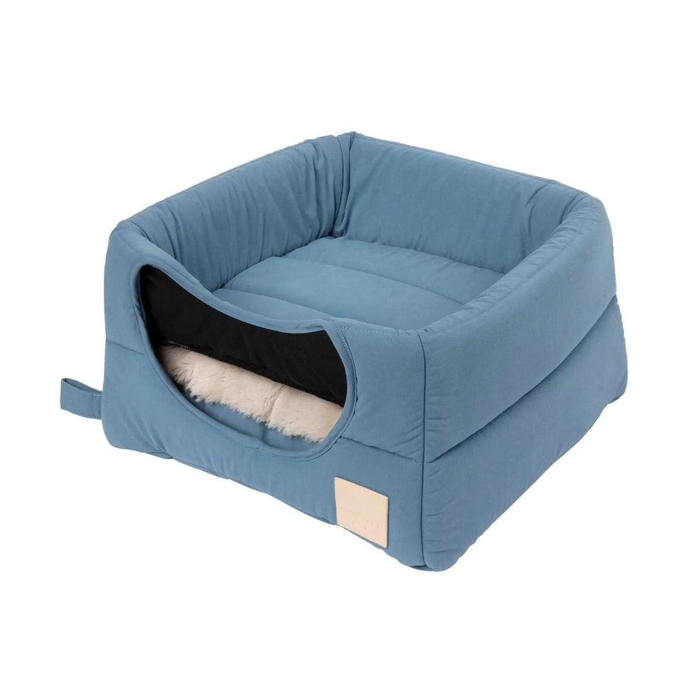 Cozy Life Cubby Cat Bed - Soft & Warm Pet Cave for Indoor Cats - Perfect for Napping, Lounging & Stress Relief (Grey) - Ideal for Small Spaces & Winter Comfort