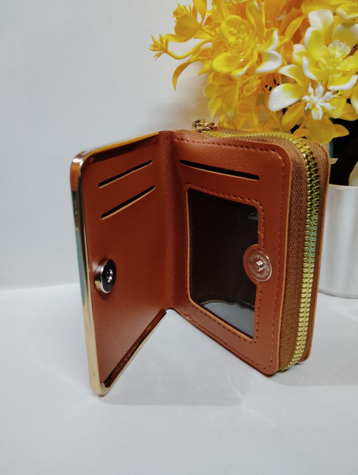 Shivansh HAG Women's Cute Small Wallet with Buckle - PU Leather Folding Coin Purse & Card Holder for Women and Girls (Brown) - Perfect for Everyday Use, Travel, and Gift Giving