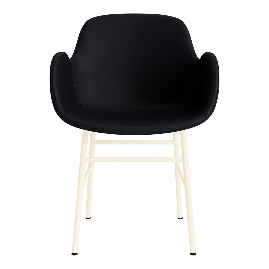 Modern Form Armchair with Sturdy Metal Legs & Soft Upholstery - Perfect for Living Room, Office, or Reading Nook