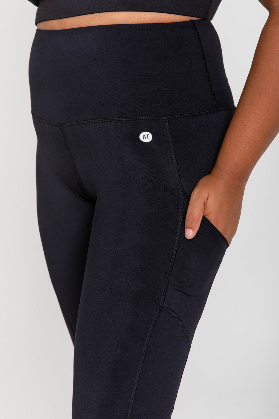 Tall Smart Pocket Full Length Tight - Black | Women's High Waist Yoga Pants with Pockets for Running, Workout & Lounge