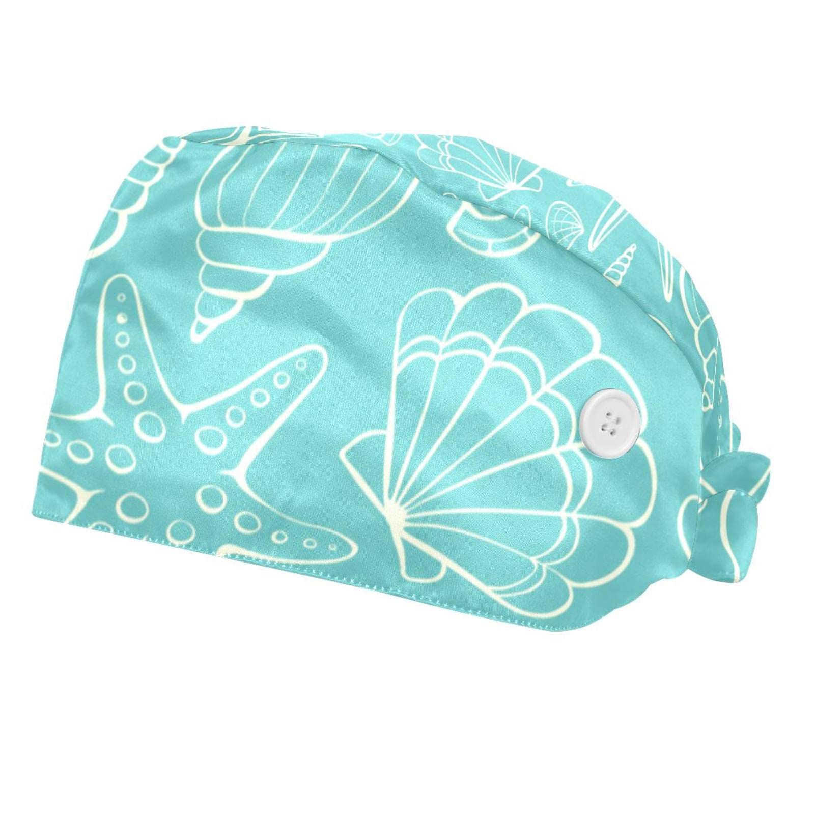 Women's Medical Scrub Caps - 2 Pack Adjustable Elastic Tie Back Working Hats for Nurses & Surgeons | Comfortable & Breathable for Long Shifts in Hospitals & Clinics