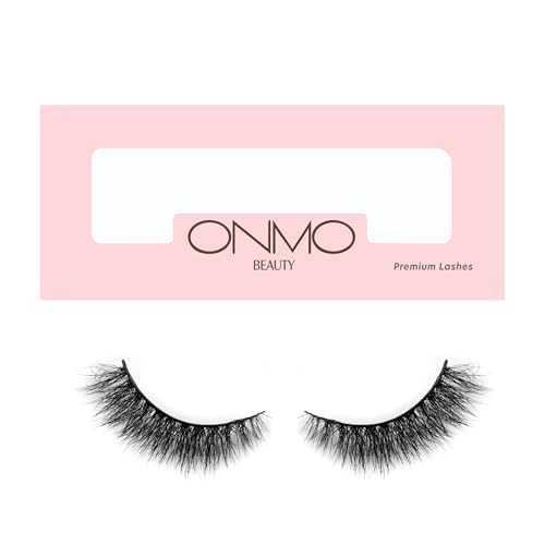 ONMO Beauty False Eyelashes with Matte Lipstick Set - Lightweight Waterproof Long Lasting Lipstick & Reusable Black Lashes for Women (Nude/Bold Shades) | Perfect for Date Night, Parties, Weddings & Everyday Glam Makeup