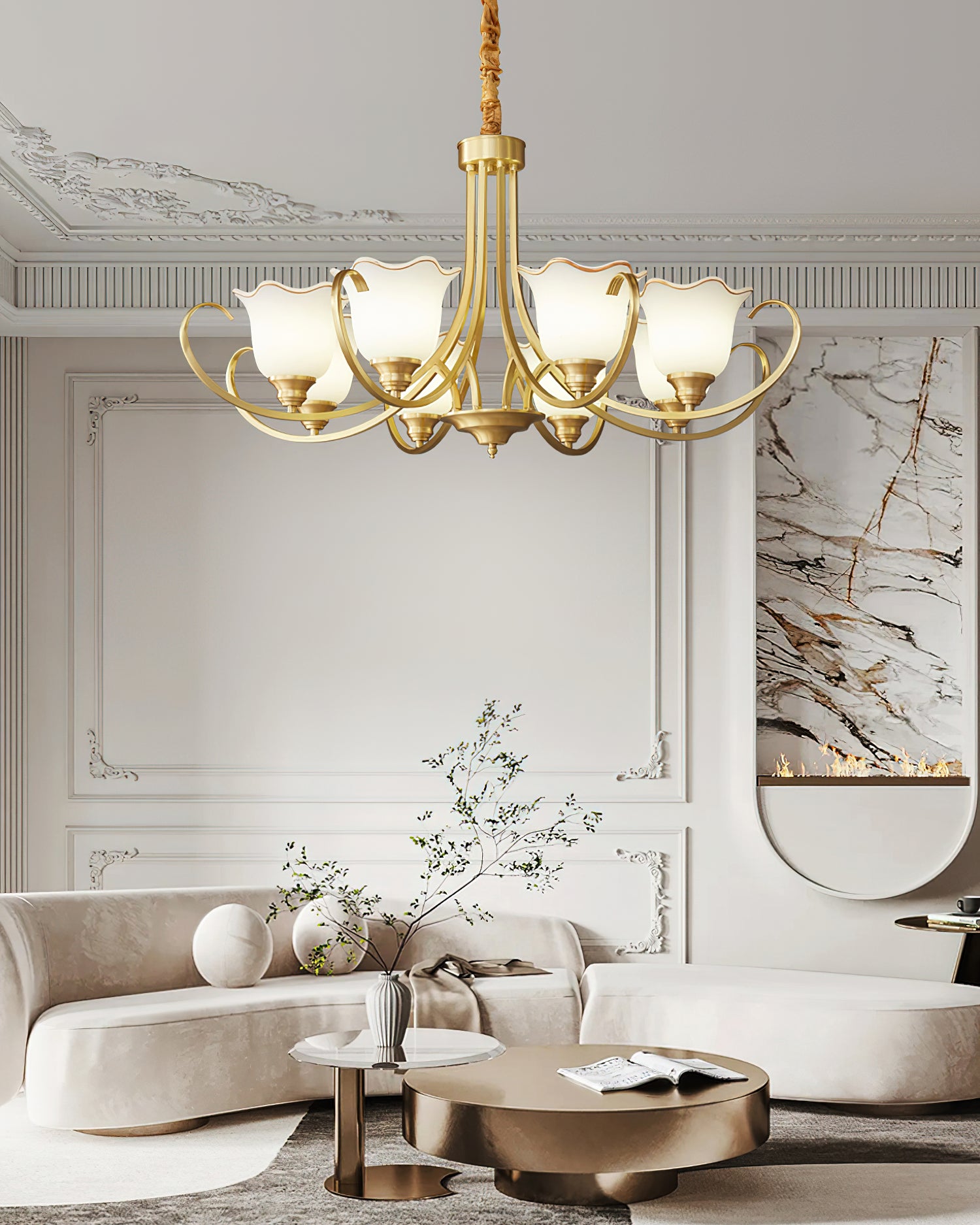 Elegant Blooming Flower Glass Chandelier - Modern Crystal Ceiling Light Fixture for Dining Room, Bedroom & Living Room Decor