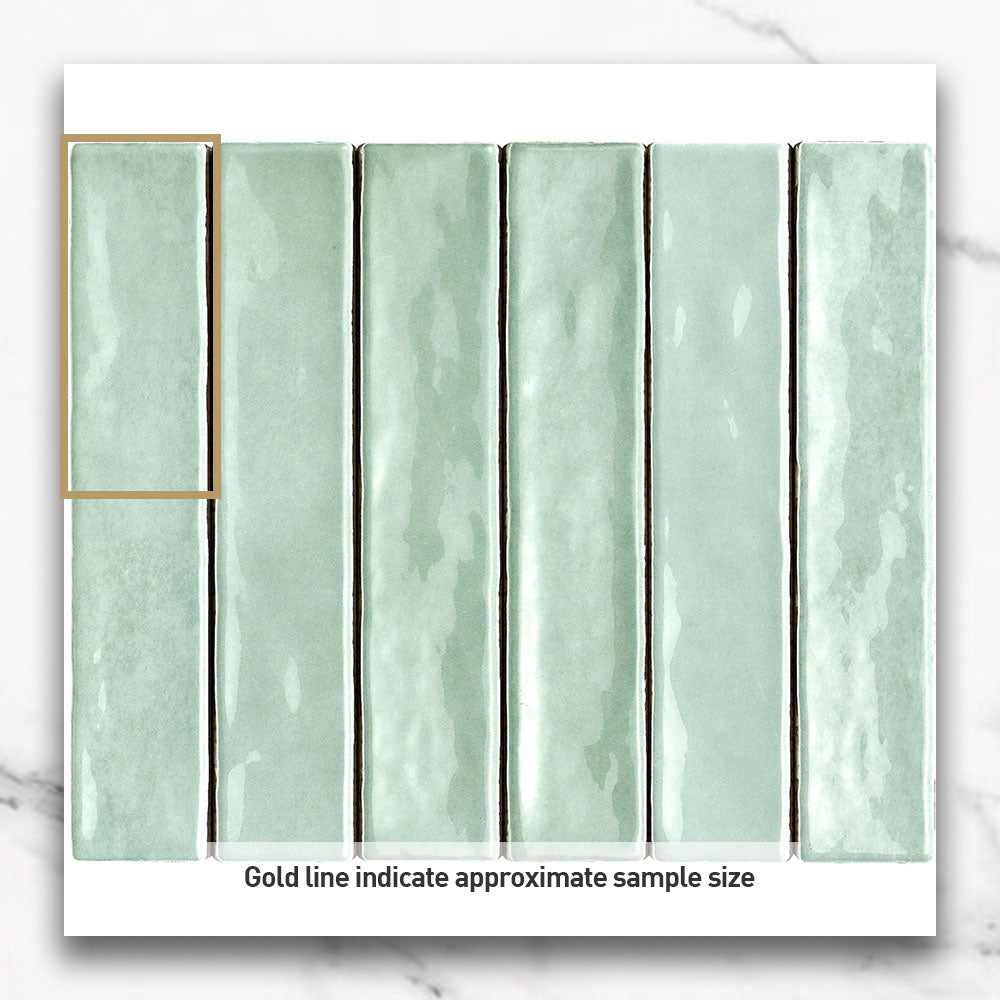 Premium Marrakesh Mint 250x50 Zellige Gloss Subway Tile - Moroccan-Inspired Ceramic Wall & Backsplash Tiles for Kitchen, Bathroom & Shower Decor
