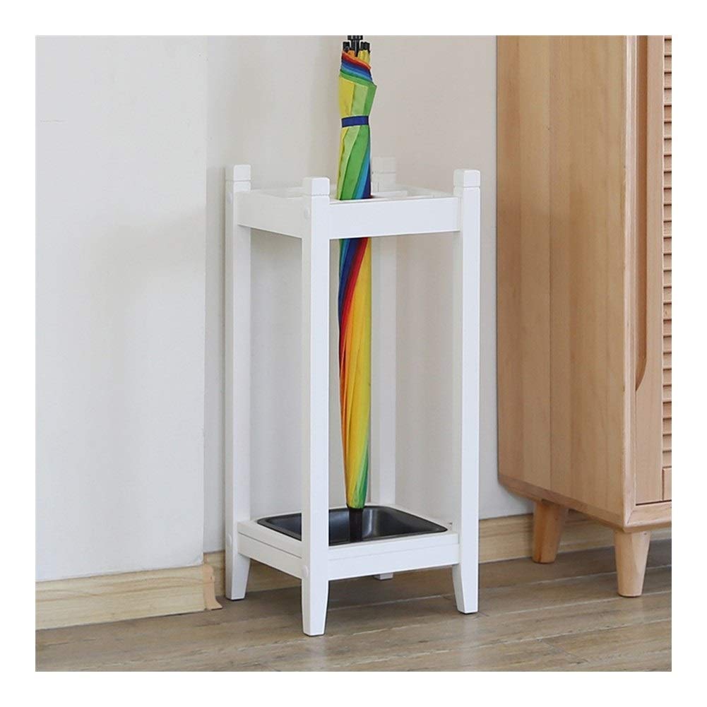 HUAHUA Solid Wood Umbrella Stand - Waterproof Design, Creative Storage Rack for Foyer & Public Spaces - White | Perfect for Home Entryway, Office Reception & Restaurant Decor