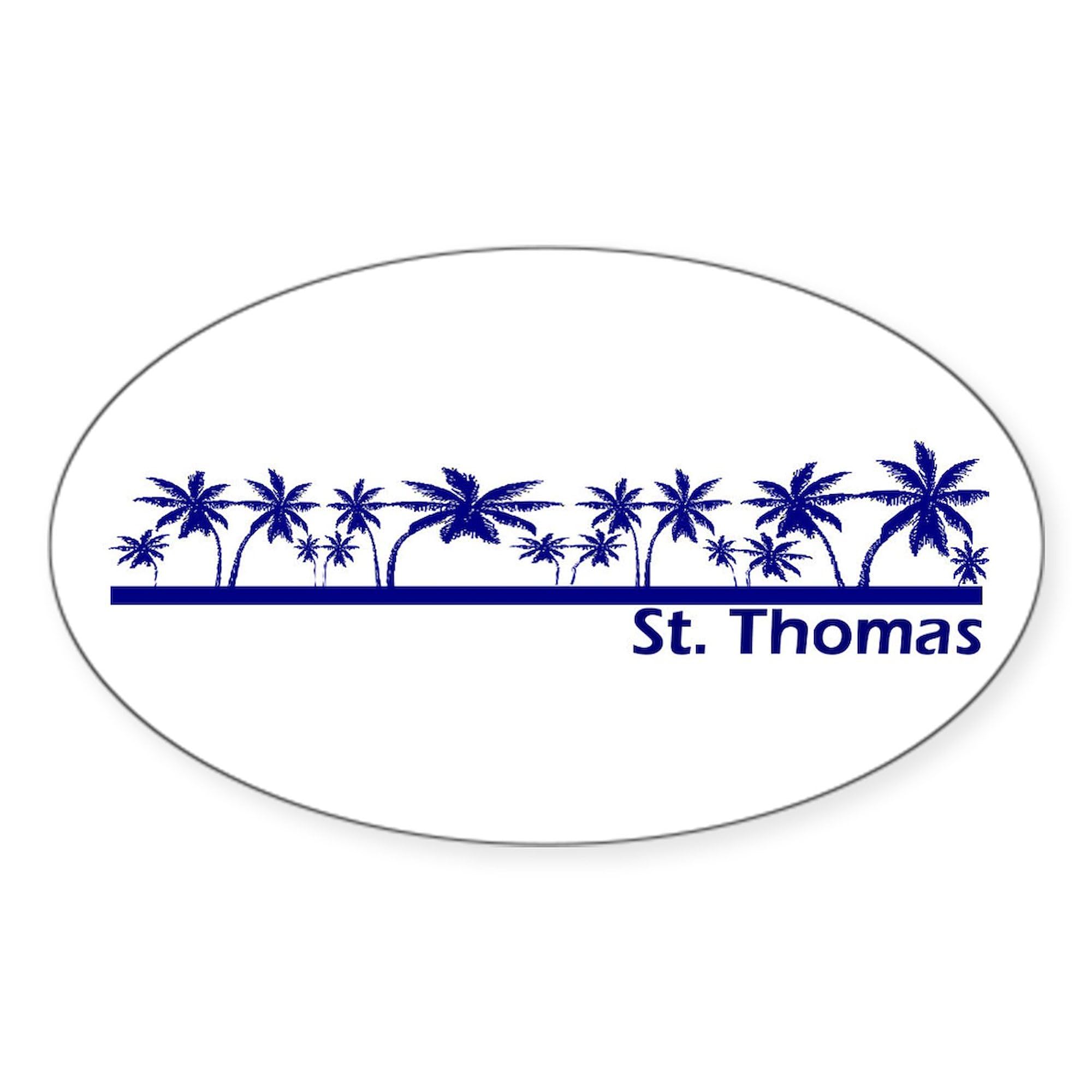 St. Thomas USVI Oval Car Bumper Sticker - Waterproof Vinyl Decal for Cars, Laptops, Windows | Perfect for Travel Souvenirs & Island Lovers